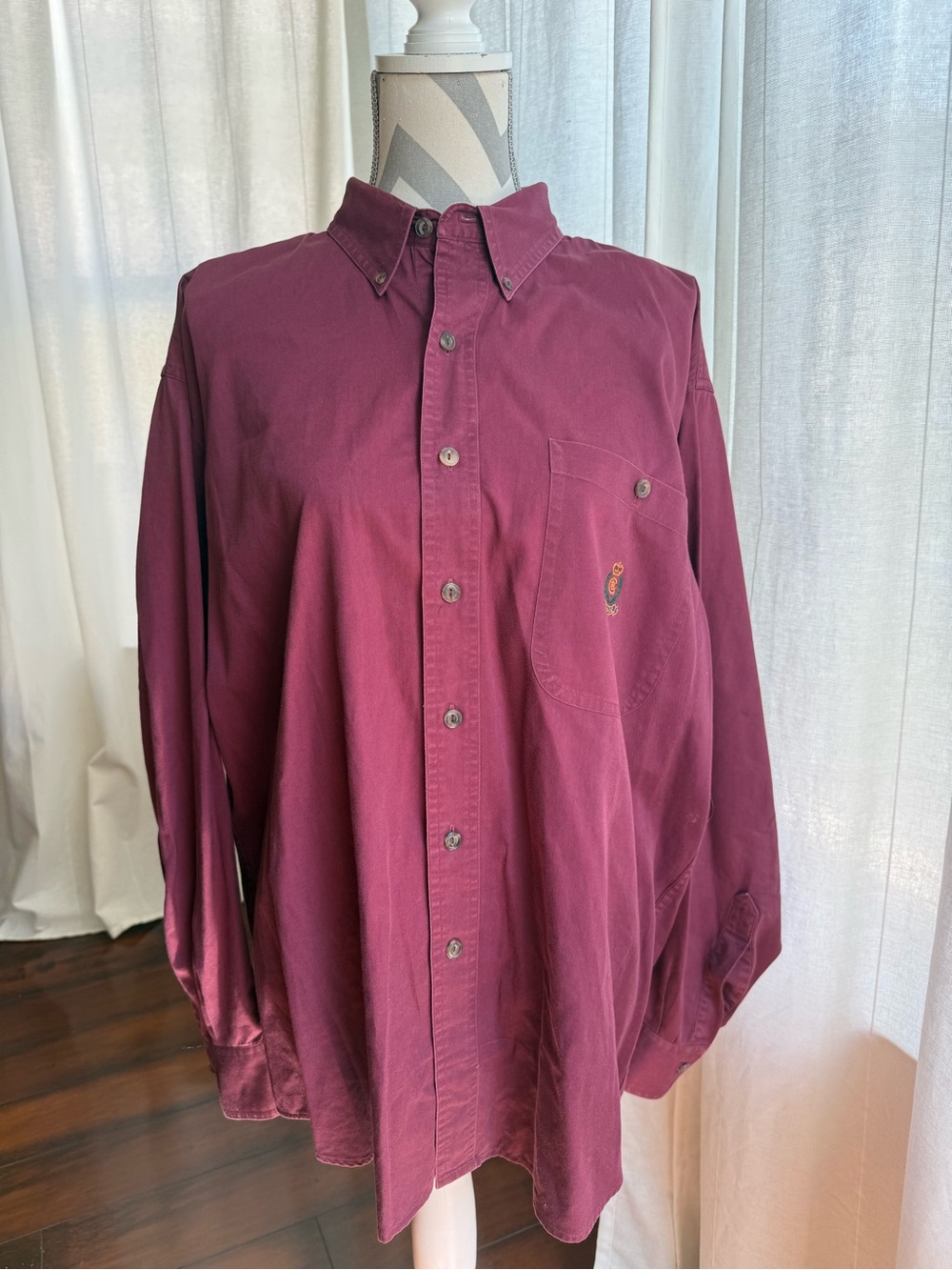 Vintage Ralph Lauren Chaps Long-Sleeve Button-Down Shirt in Burgundy